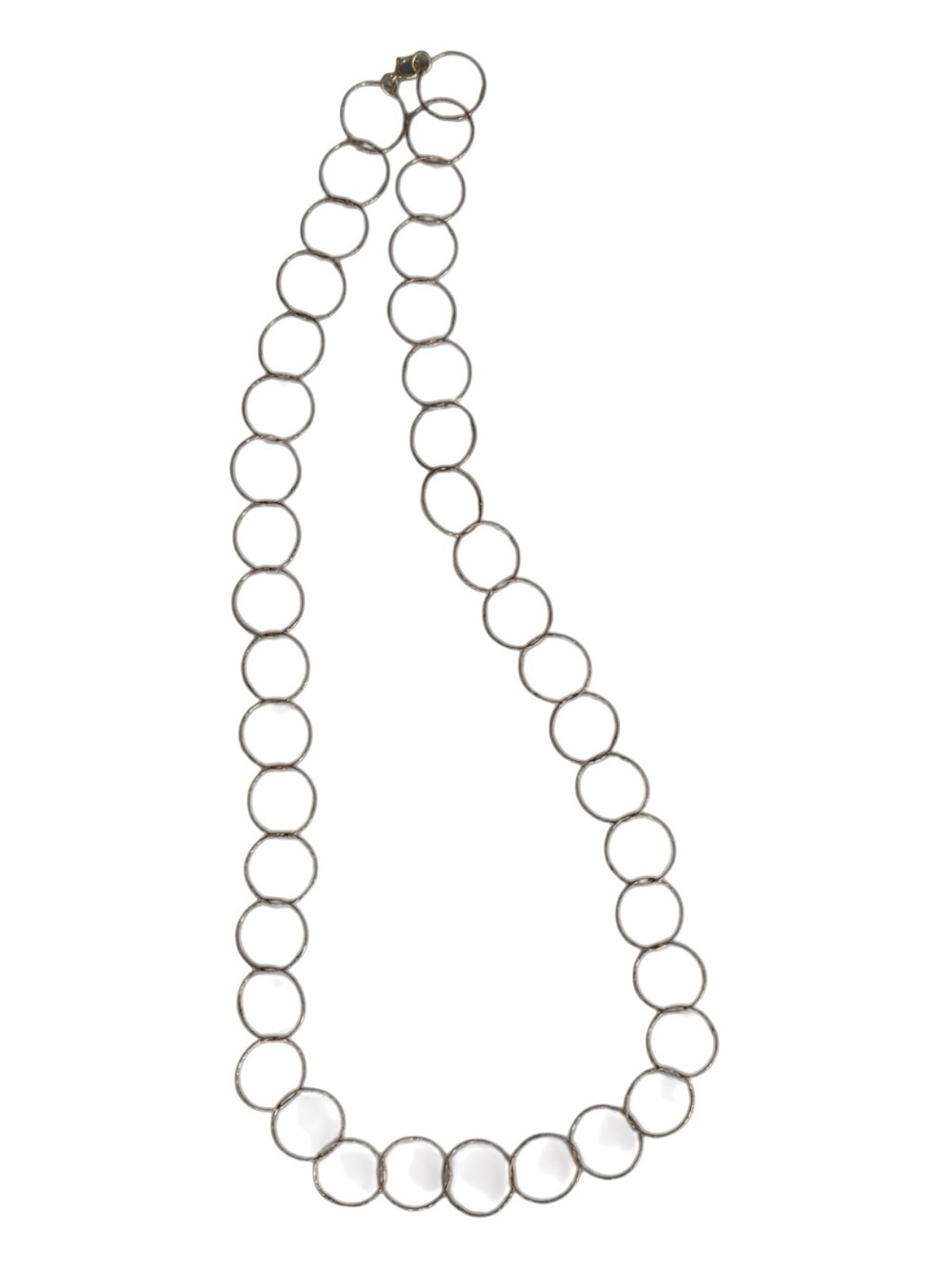 14K Gold Filled Hammered Circle Link Artisan Necklace 22"
